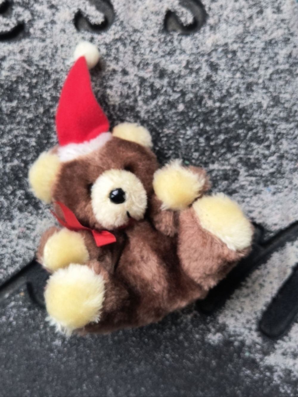 Russ Berrie & Co Plush Bear With Santa Hat Christmas Bear Soft Brown Stuffed